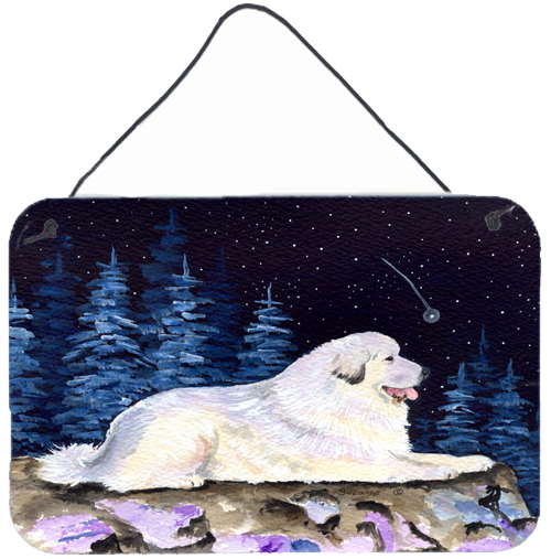 Starry Night Great Pyrenees Indoor Aluminium Metal Wall Or Door Hanging Prints