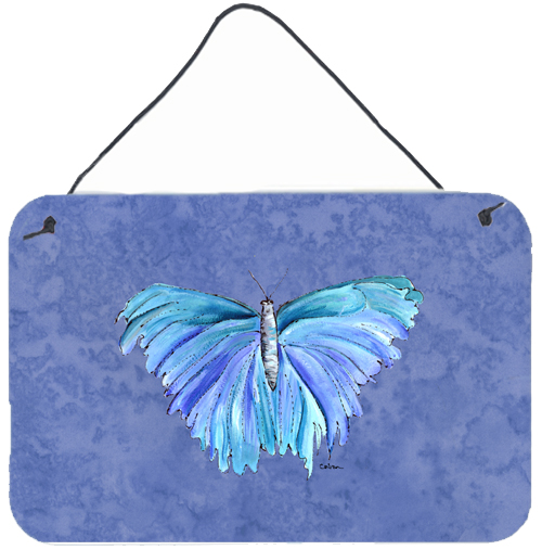 Butterfly On Slate Blue Aluminium Metal Wall Or Door Hanging Prints