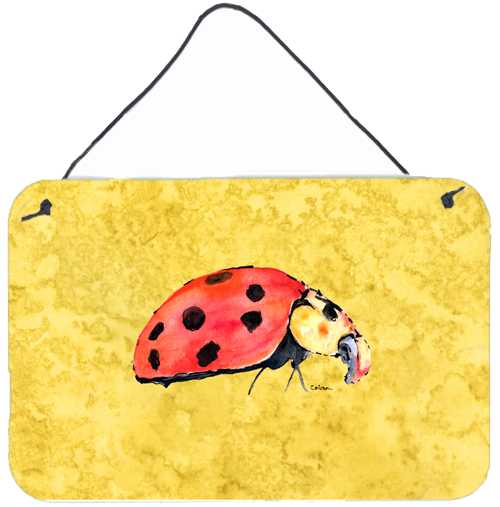 Lady Bug On Yellow Aluminium Metal Wall Or Door Hanging Prints