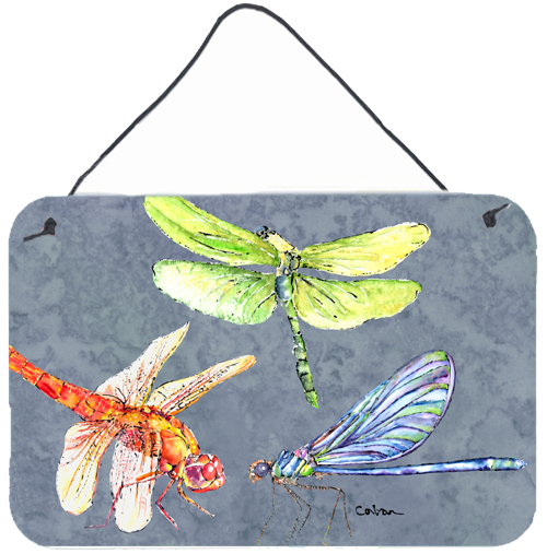 Dragonfly Times Three Aluminium Metal Wall Or Door Hanging Prints