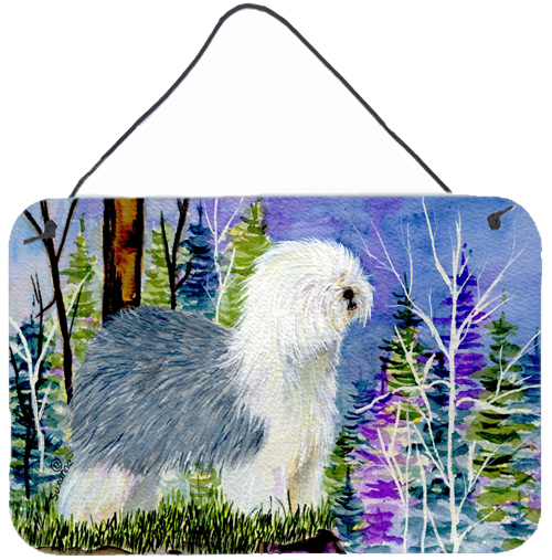 SS8641DS812 Old English Sheepdog Indoor Aluminium Metal Wall Or Door Hanging Prints