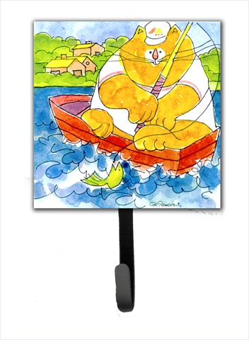 Big Orange Cat Fishing Leash Holder Or Key Hook