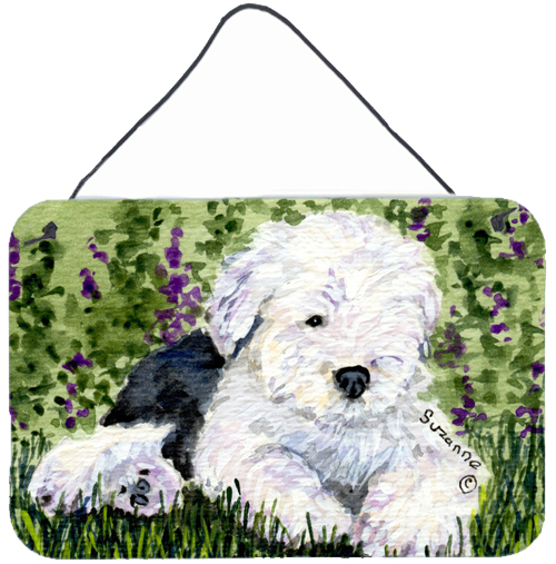 SS8840DS812 Old English Sheepdog Indoor Aluminium Metal Wall Or Door Hanging Prints