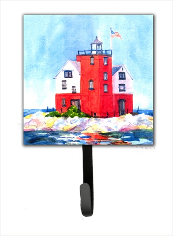 Lighthouse On The Rocks Harbour Leash Holder Or Key Hook