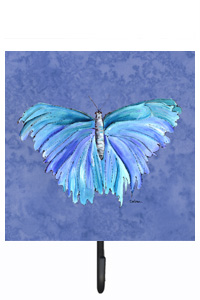 Butterfly on Slate Blue Leash Or Key Holder