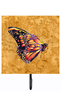 Butterfly on Gold Leash Or Key Holder