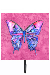 Butterfly on Pink Leash Or Key Holder