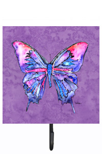 Butterfly on Purple Leash Or Key Holder