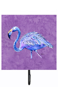 Flamingo on Purple Leash Or Key Holder