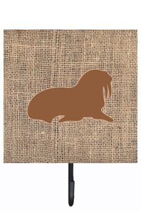 Walrus Burlap and Brown Leash Or Key Holder