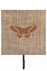Butterfly Burlap and Brown Leash Or Key Holder