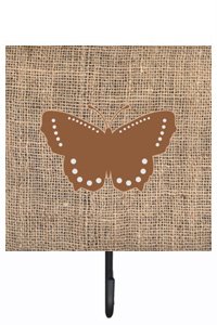 Butterfly Burlap and Brown Leash Or Key Holder
