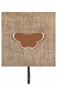 Butterfly Burlap and Brown Leash Or Key Holder