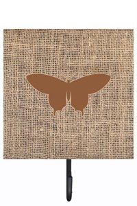 Butterfly Burlap and Brown Leash Or Key Holder