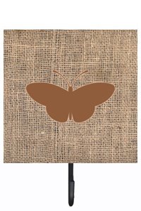 Butterfly Burlap and Brown Leash Or Key Holder