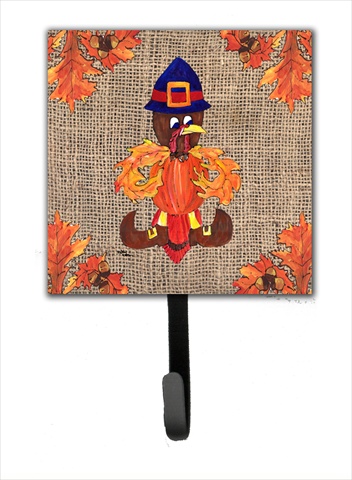 Thanksgiving Turkey Pilgrim Fleur de lis Leash Holder Or Key Hook