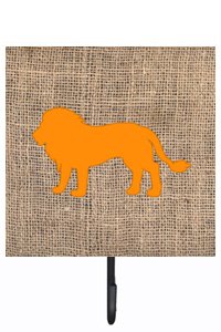 Lion Burlap and Orange Leash Or Key Holder