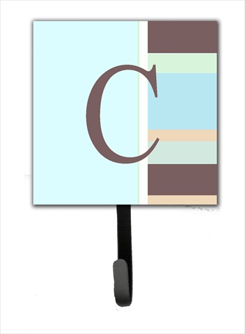 CJ1003-CSH4 Letter C Initial Monogram - Blue Stripes Leash Holder Or Key Hook
