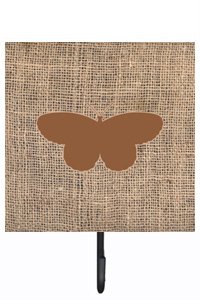 Butterfly Burlap and Brown Leash Or Key Holder
