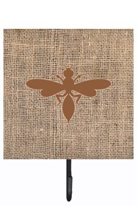 Wasp Burlap and Brown Leash Or Key Holder