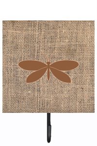 Moth Burlap and Brown Leash Or Key Holder