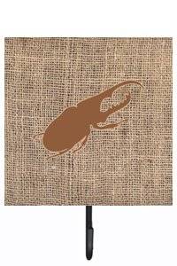 Beetle Burlap and Brown Leash Or Key Holder