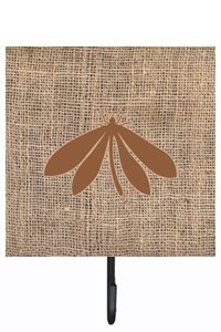 Moth Burlap and Brown Leash Or Key Holder