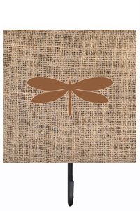 Moth Burlap and Brown Leash Or Key Holder