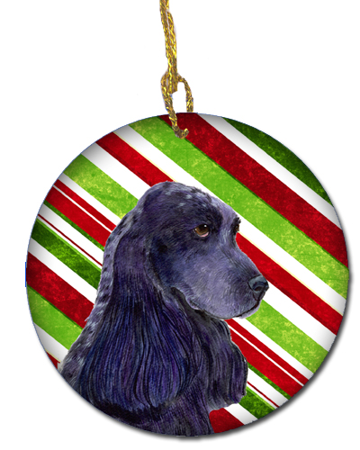 Cocker Spaniel Candy Cane Holiday Christmas Ceramic Ornament