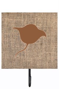 Stingray Burlap and Brown Leash Or Key Holder