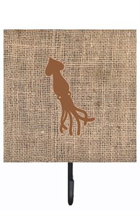 Squid Burlap and Brown Leash Or Key Holder