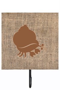 Hermit Crab Burlap and Brown Leash Or Key Holder