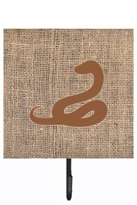 Snake Burlap and Brown Leash Or Key Holder