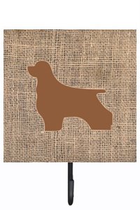 Cocker Spaniel Burlap and Brown Leash Or Key Holder
