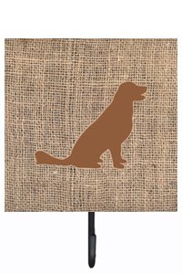 Labrador Burlap and Brown Leash Or Key Holder