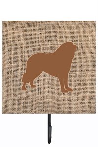 Tibetial Mastiff Burlap and Brown Leash Or Key Holder
