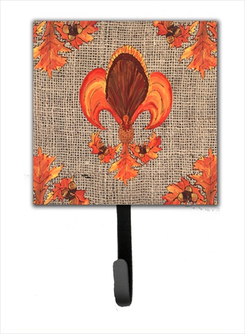 Thanksgiving Turkey Fleur de lis Leash Holder Or Key Hook