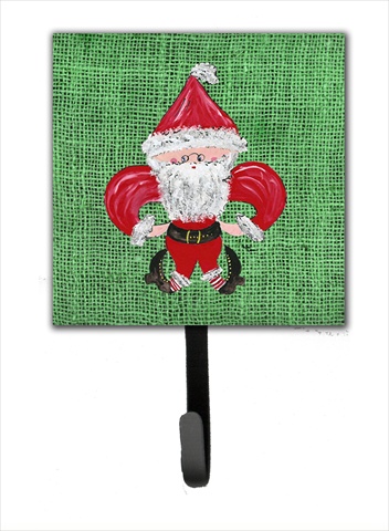 Christmas Santa Fleur de lis Leash Holder Or Key Hook