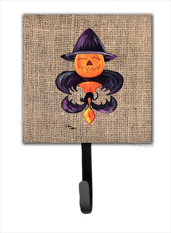 Picture of Carolines Treasures 8748SH4 Halloween Pumpkin Bat Fleur de lis Leash Holder Or Key Hook