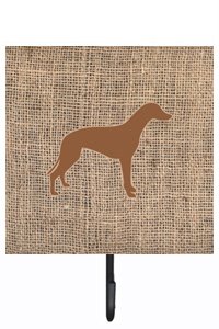 Greyhound Burlap and Brown Leash Or Key Holder