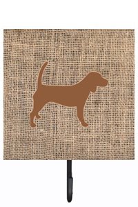 Beagle Burlap and Brown Leash Or Key Holder
