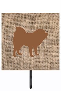 Chow Chow Burlap and Brown Leash Or Key Holder