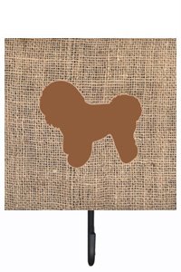 Bichon Frise Burlap and Brown Leash Or Key Holder