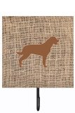 Labrador Burlap And Brown Leash Or Key Holder