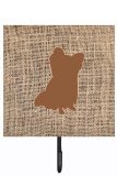 Chihuahua Burlap And Brown Leash Or Key Holder