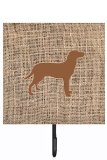 Labrador Burlap And Brown Leash Or Key Holder