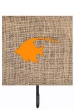 Angel Fish Burlap And Orange Leash Or Key Holder