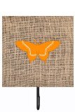 Butterfly Burlap And Orange Leash Or Key Holder