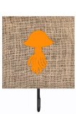 Jellyfish Burlap And Orange Leash Or Key Holder