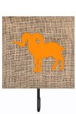 Sheep Burlap And Orange Leash Or Key Holder